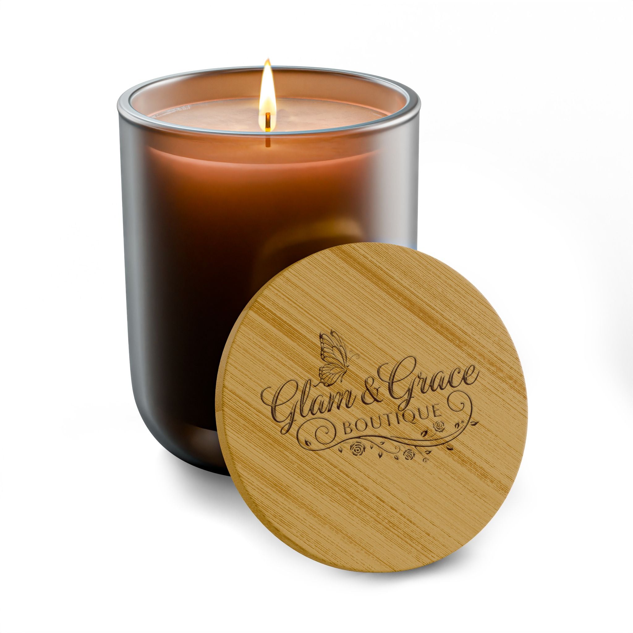 Engraved 14oz Scented Soy Candle — Bamboo Lid Aromatherapy Gift