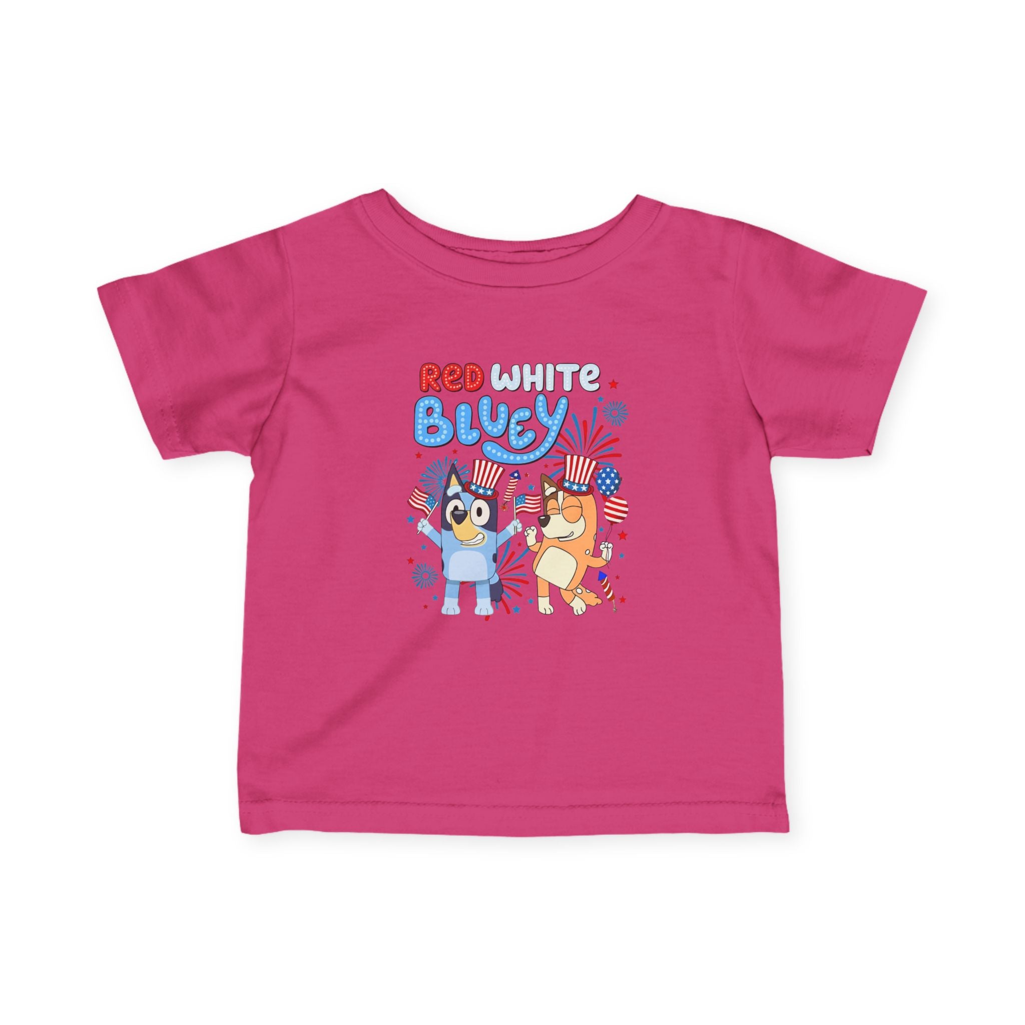 Infant Tee — "Red White & Bluey" Cute 4th of July Baby Shirt