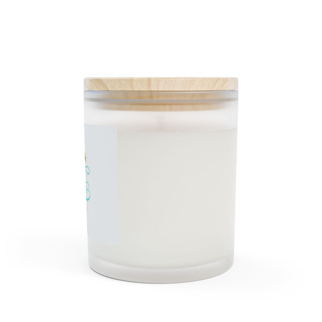 Glam & Grace Frosted Glass Candle – 11oz Scented Soy Candle with Wooden Lid