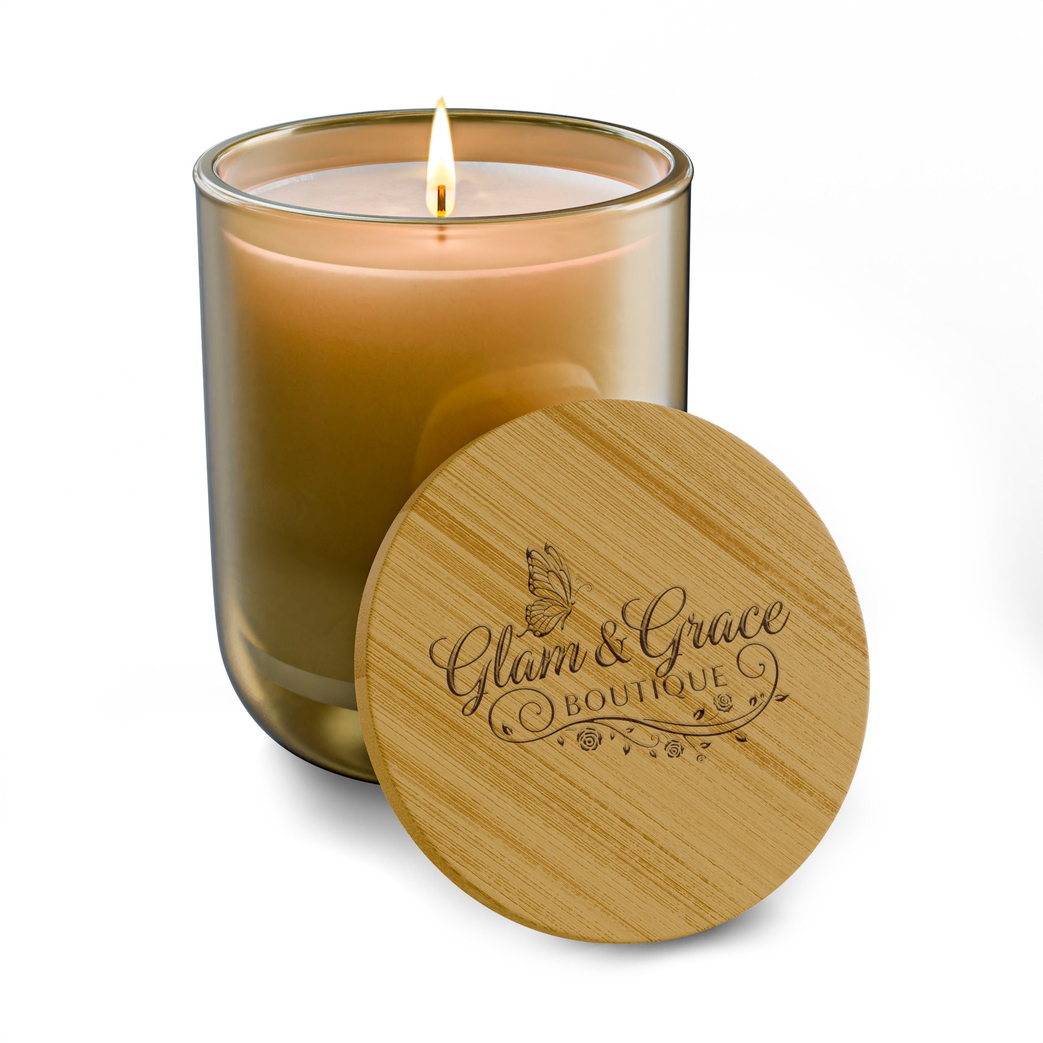 Engraved 14oz Scented Soy Candle — Bamboo Lid Aromatherapy Gift