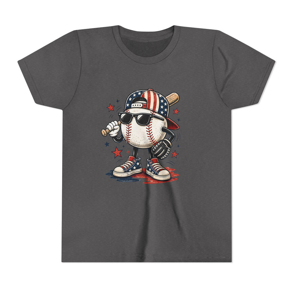 Patriotic Cool Baseball Character Youth Tee