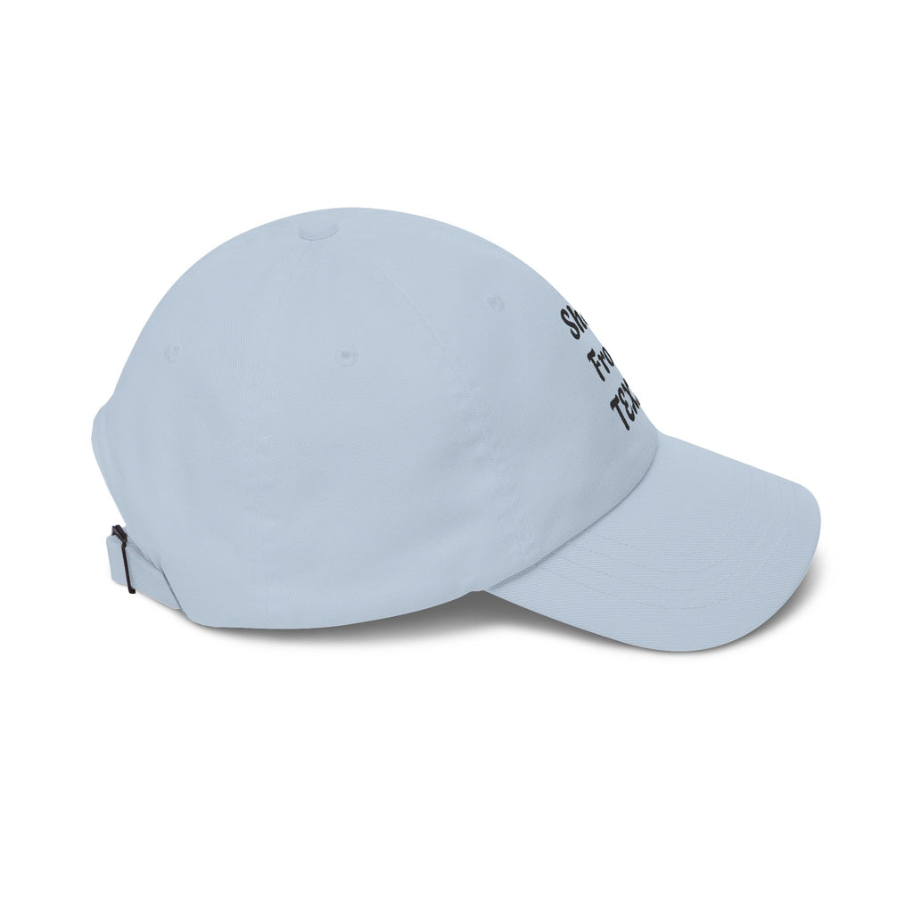 She's From Texas Dad Cap - Embroidered White Baseball Hat for Women & Daughters