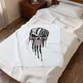 American Flag Drip Skull Velveteen Plush Blanket