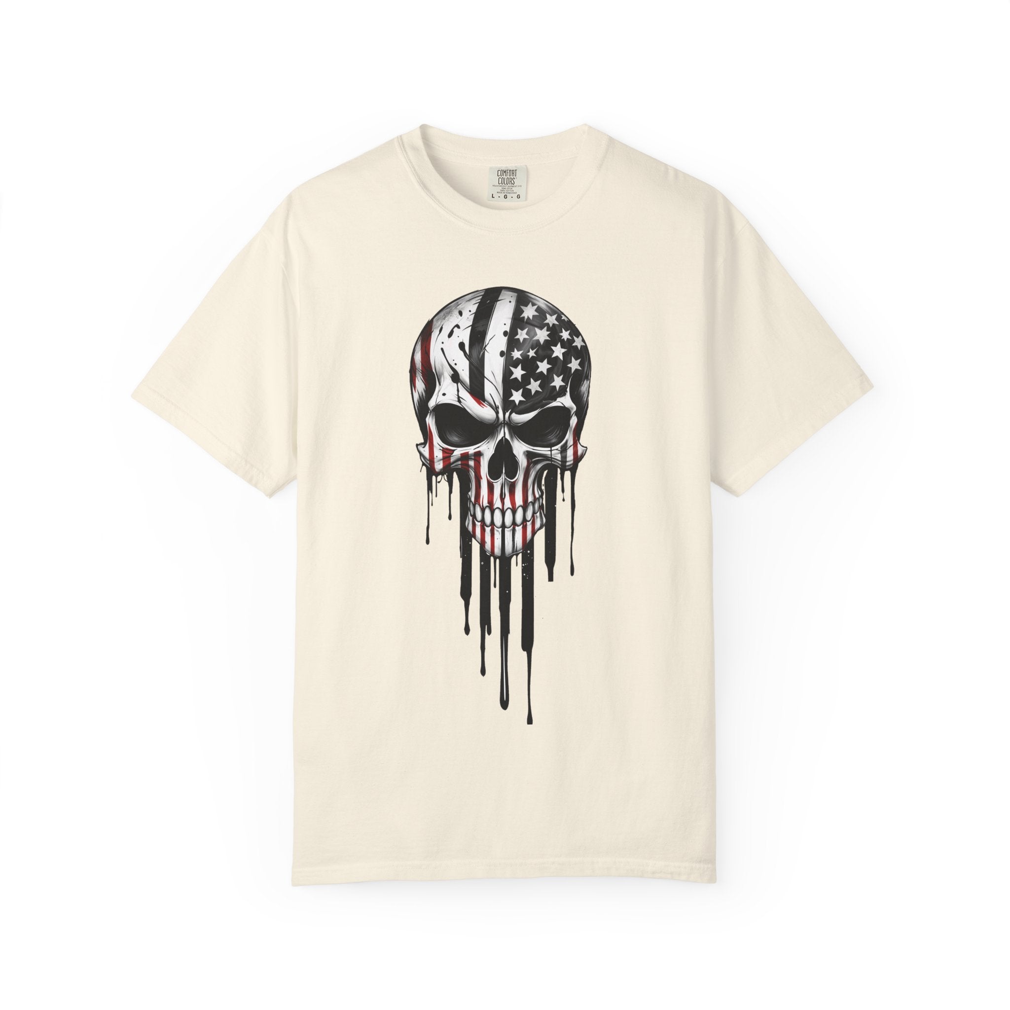 American Flag Drip Skull T-Shirt