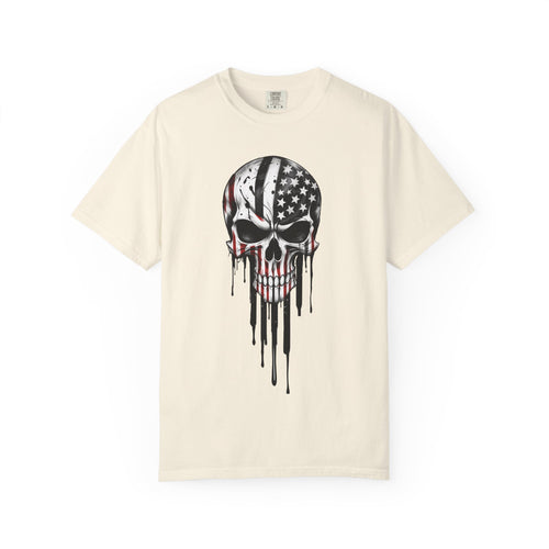 American Flag Drip Skull T-Shirt