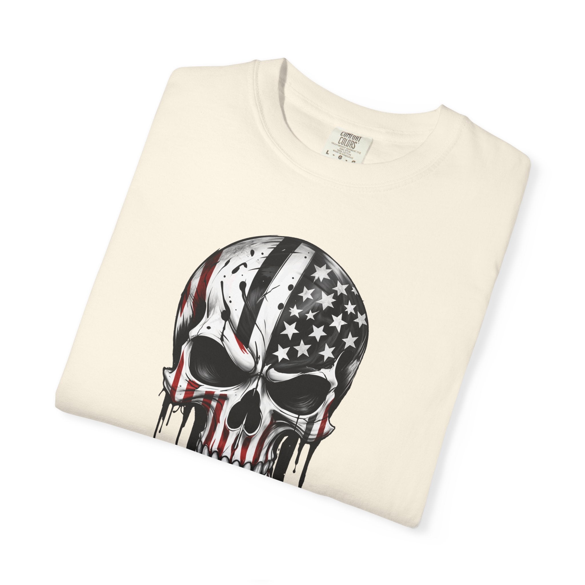 American Flag Drip Skull T-Shirt