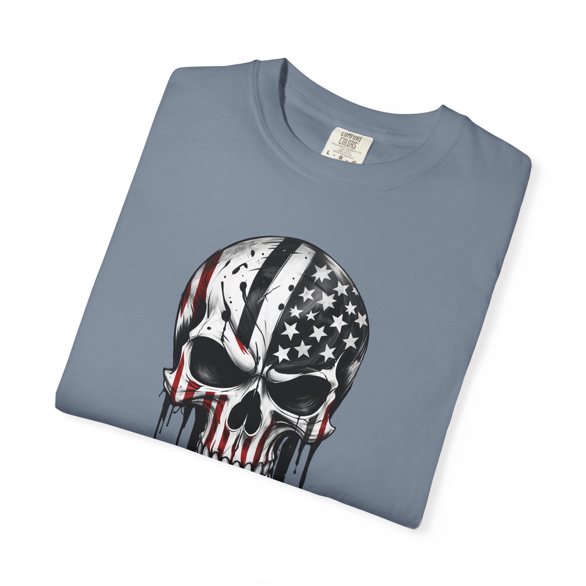 American Flag Drip Skull T-Shirt