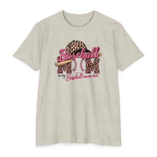 Baseball Mom Leopard Graphic T-Shirt — "Baseball Mom of my Baseball Mom Era"