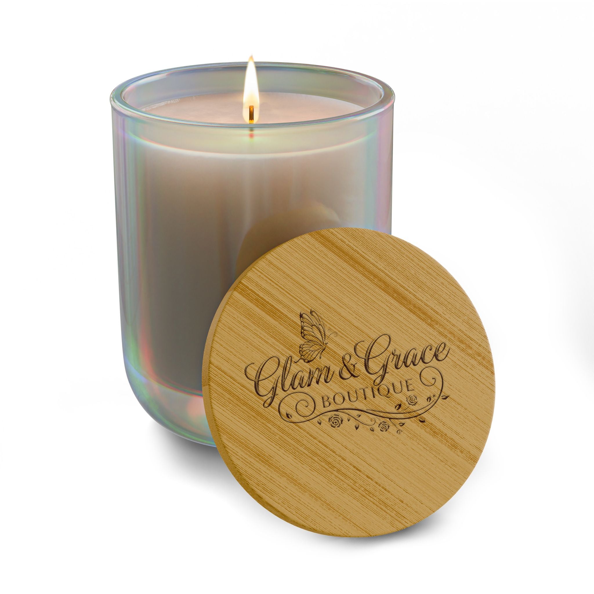 Engraved 14oz Scented Soy Candle — Bamboo Lid Aromatherapy Gift