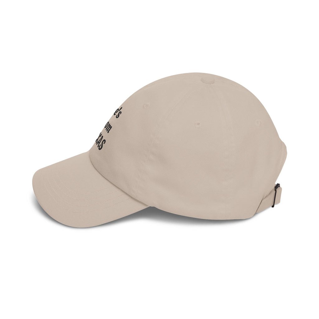 She's From Texas Dad Cap - Embroidered White Baseball Hat for Women & Daughters