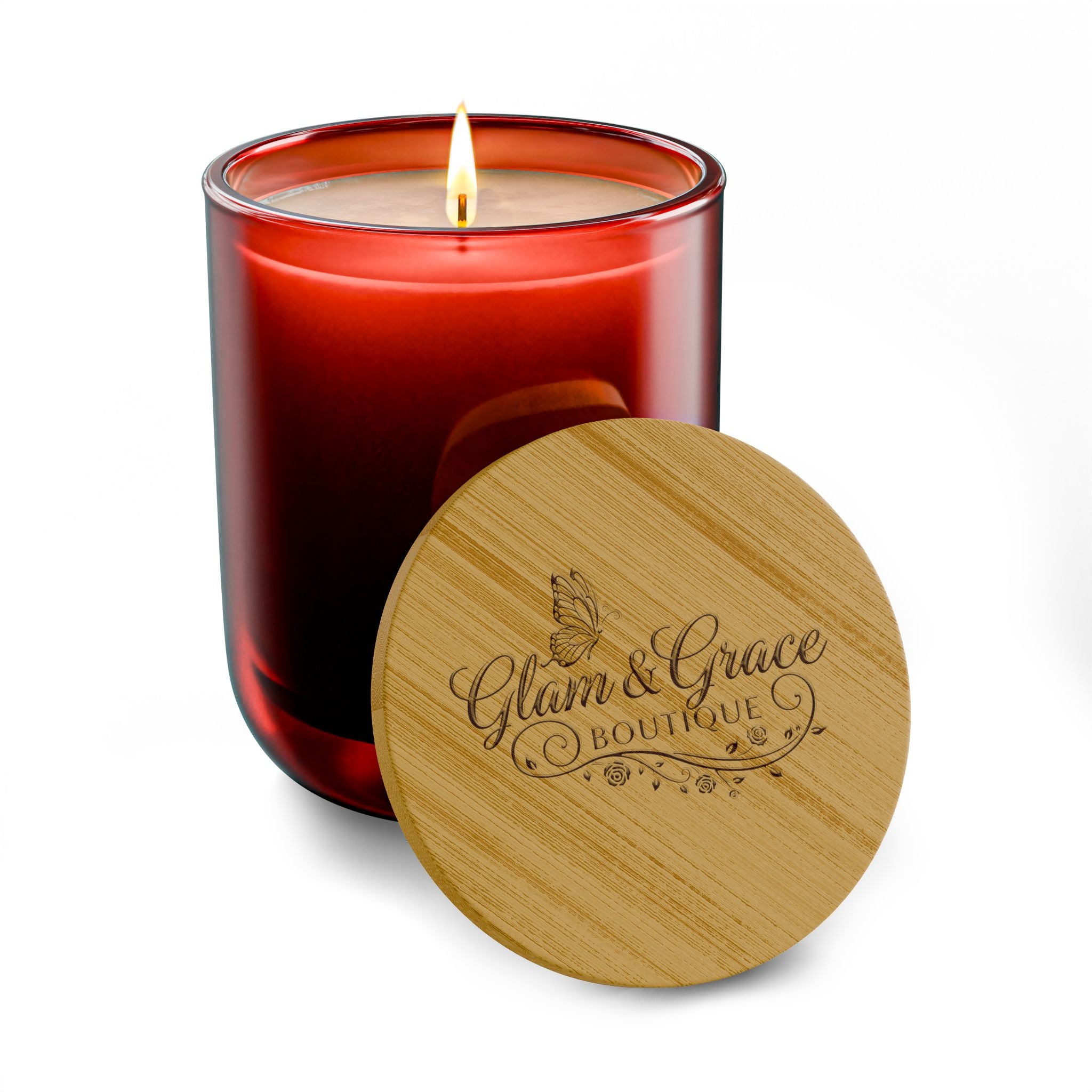 Engraved 14oz Scented Soy Candle — Bamboo Lid Aromatherapy Gift