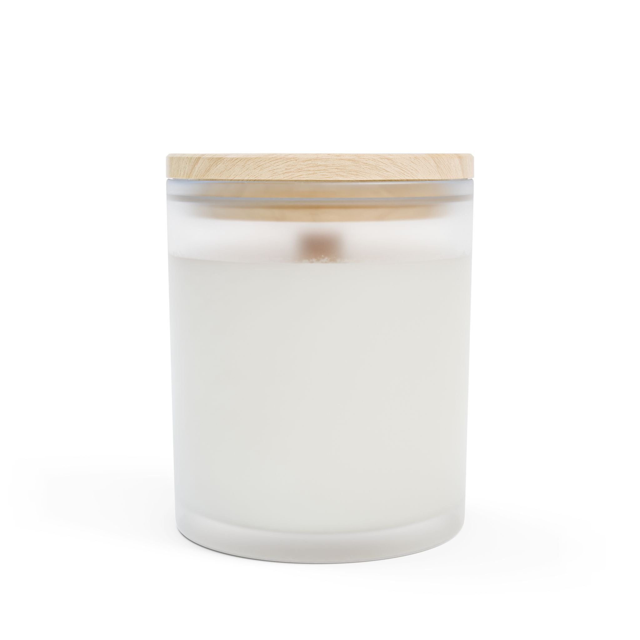 Glam & Grace Frosted Glass Candle – 11oz Scented Soy Candle with Wooden Lid
