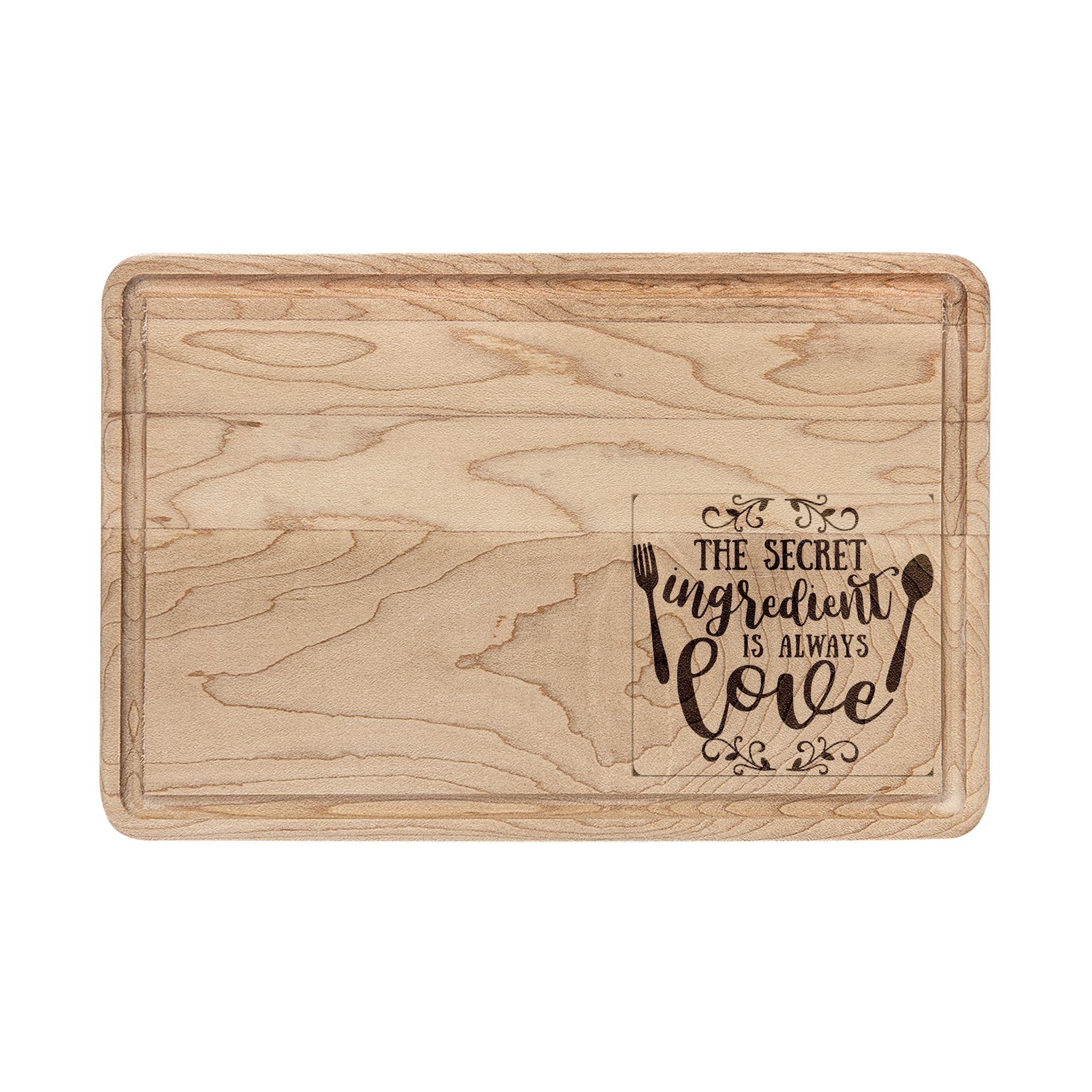 Engraved “The Secret Ingredient Is Always Love” Wooden Cutting Board