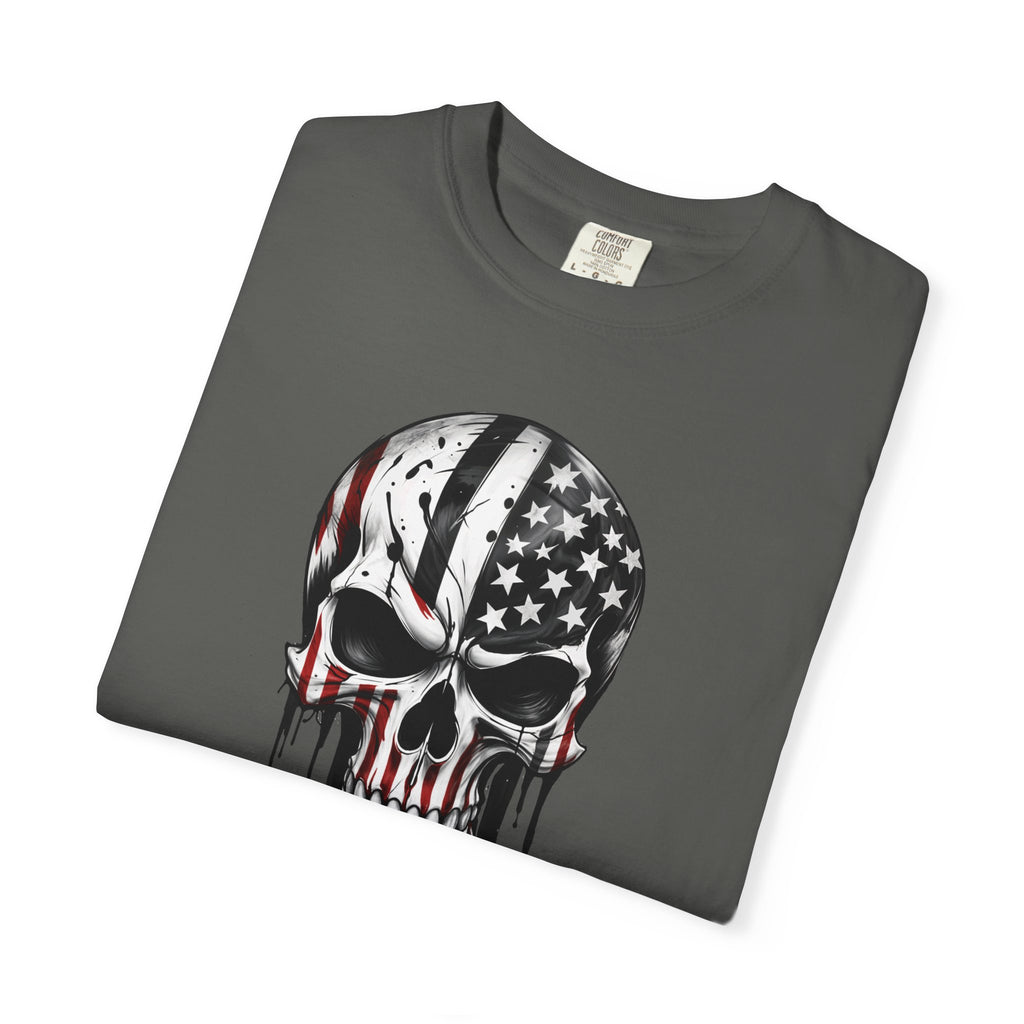 American Flag Drip Skull T-Shirt