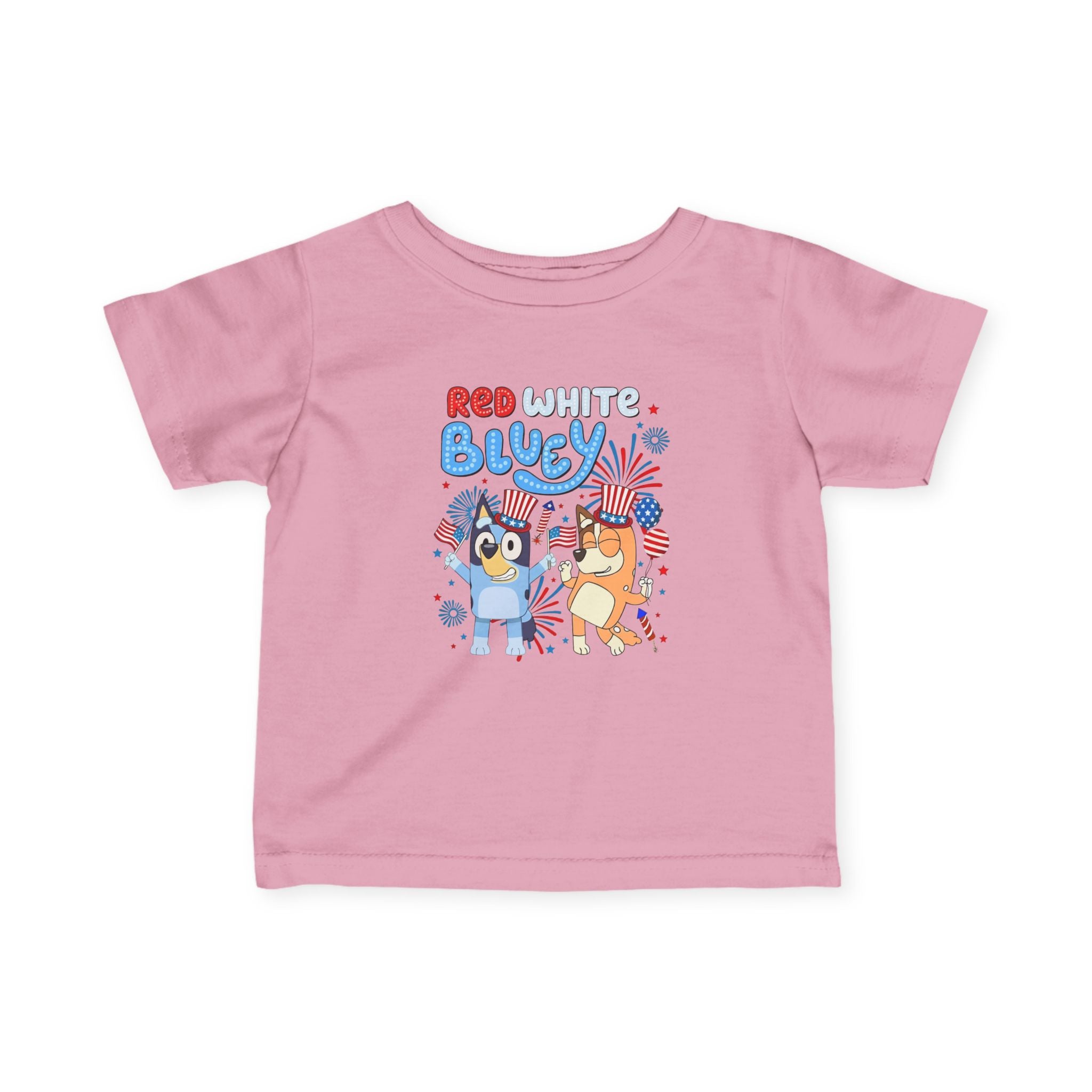 Infant Tee — "Red White & Bluey" Cute 4th of July Baby Shirt