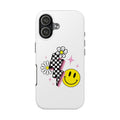 Retro Smiley Checkerboard Tough Phone Case — Daisy Lightning Design