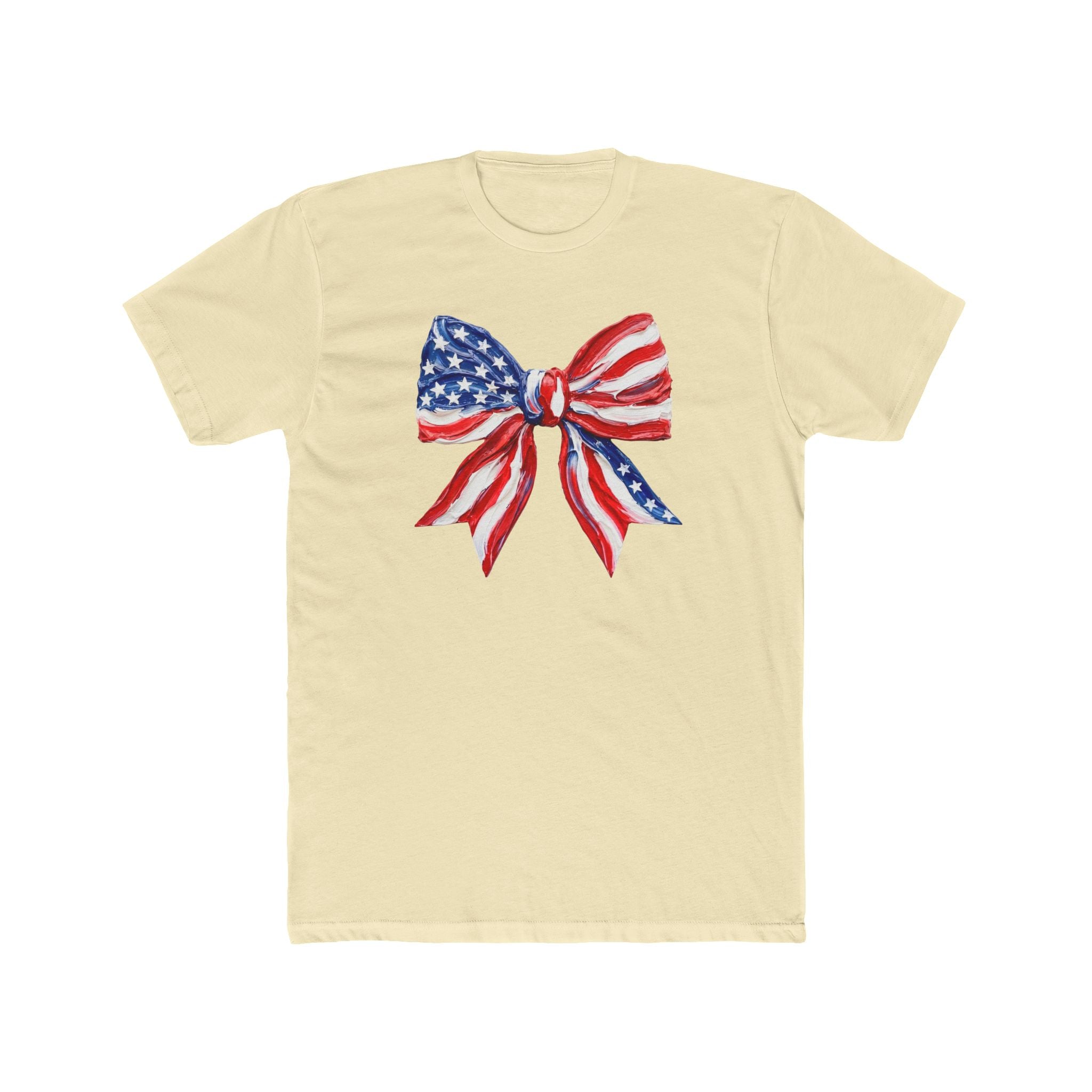 She Loves Jesus & America Too T‑Shirt — Patriotic American Flag Bow Tee