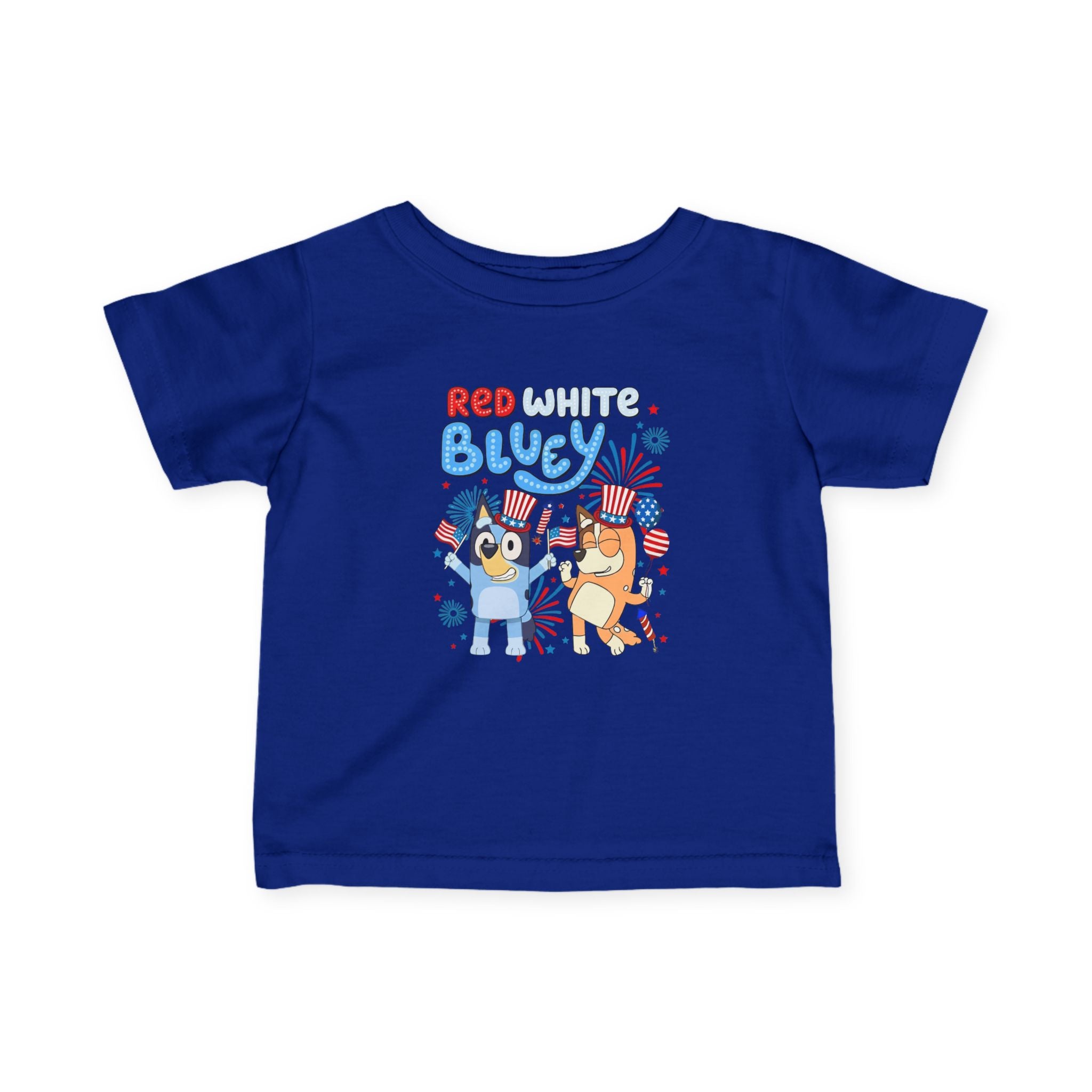 Infant Tee — "Red White & Bluey" Cute 4th of July Baby Shirt