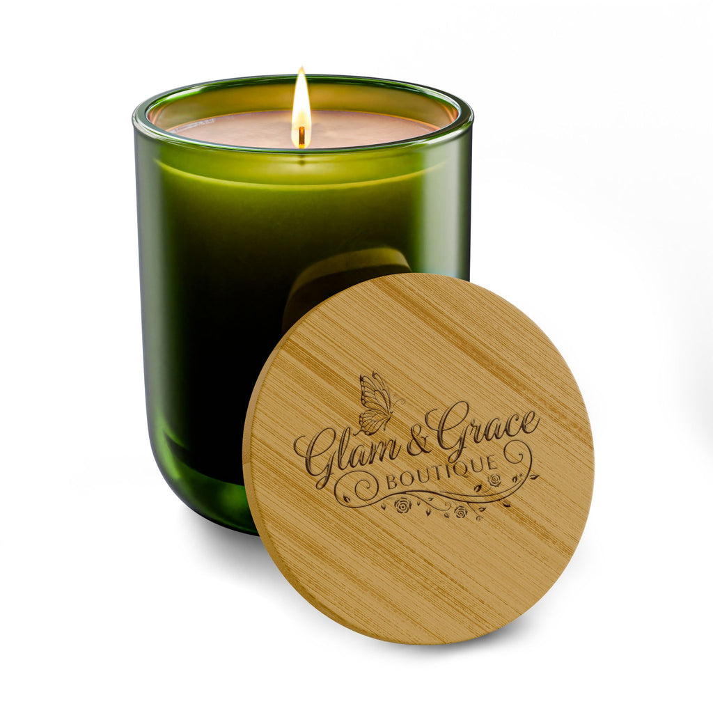 Engraved 14oz Scented Soy Candle — Bamboo Lid Aromatherapy Gift