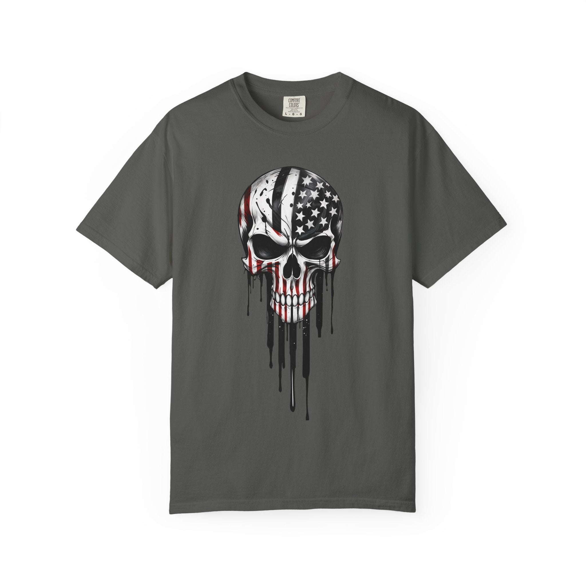 American Flag Drip Skull T-Shirt