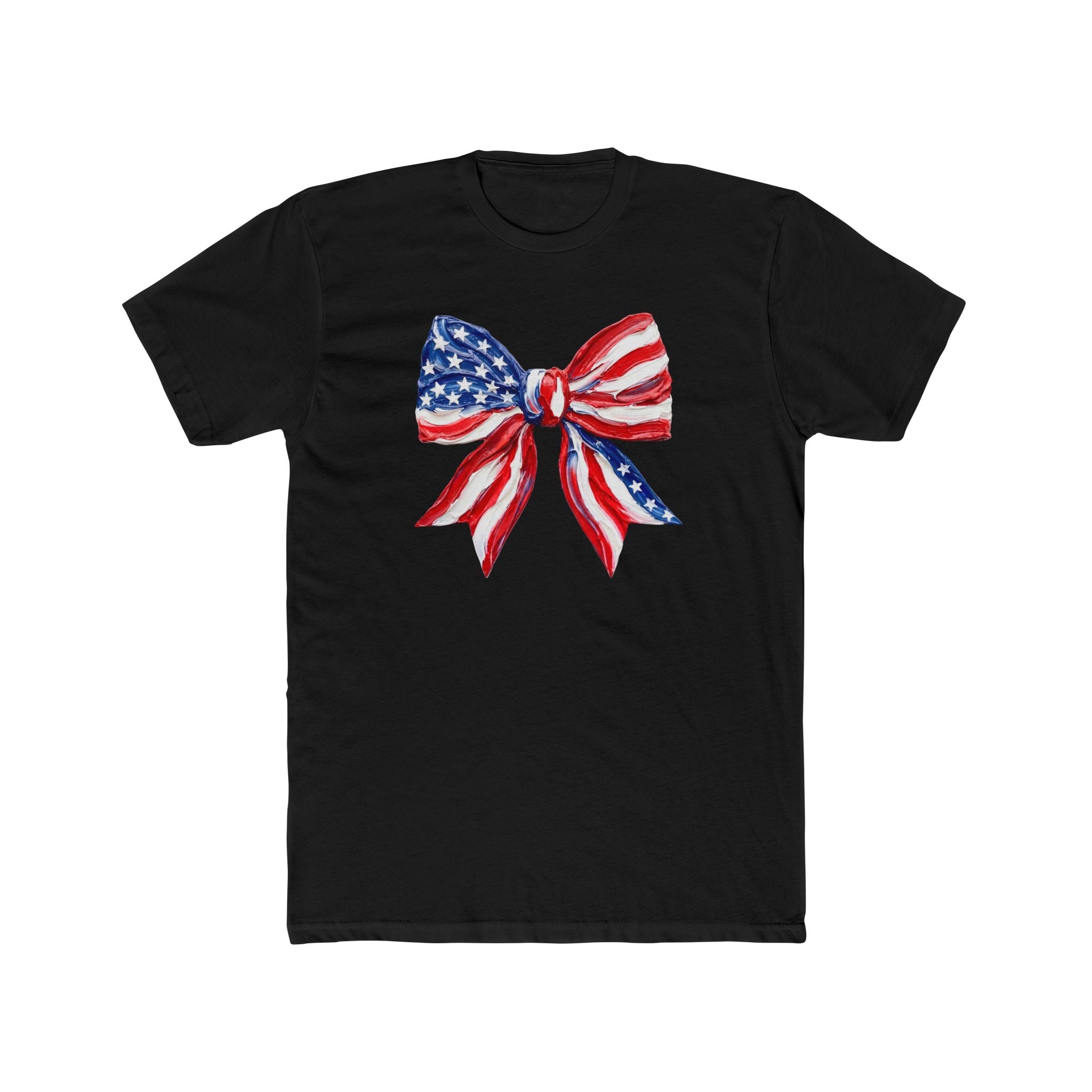 She Loves Jesus & America Too T‑Shirt — Patriotic American Flag Bow Tee