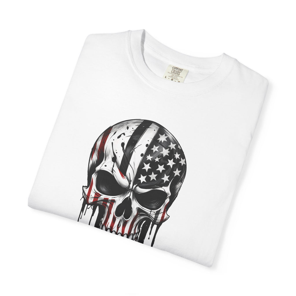 American Flag Drip Skull T-Shirt