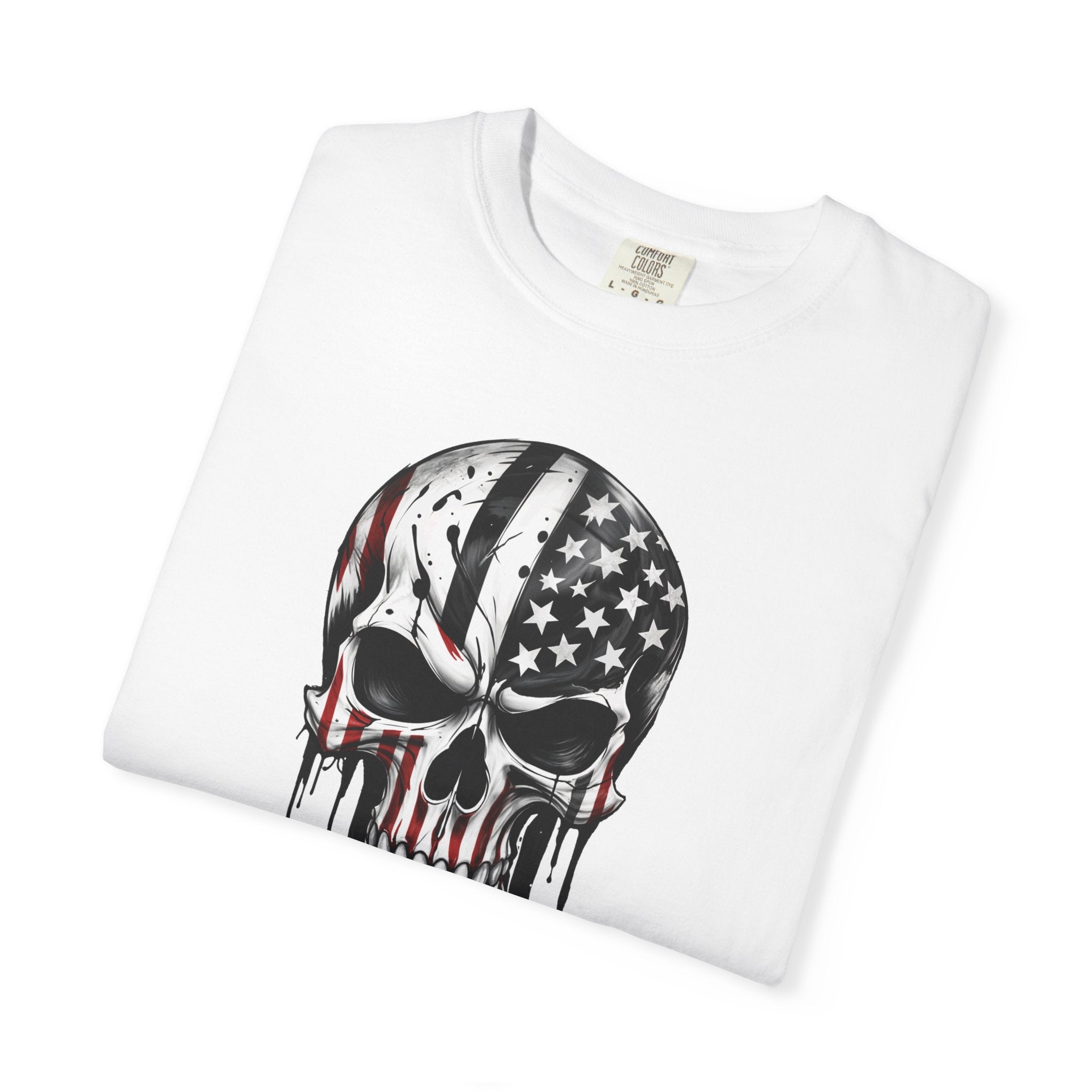 American Flag Drip Skull T-Shirt
