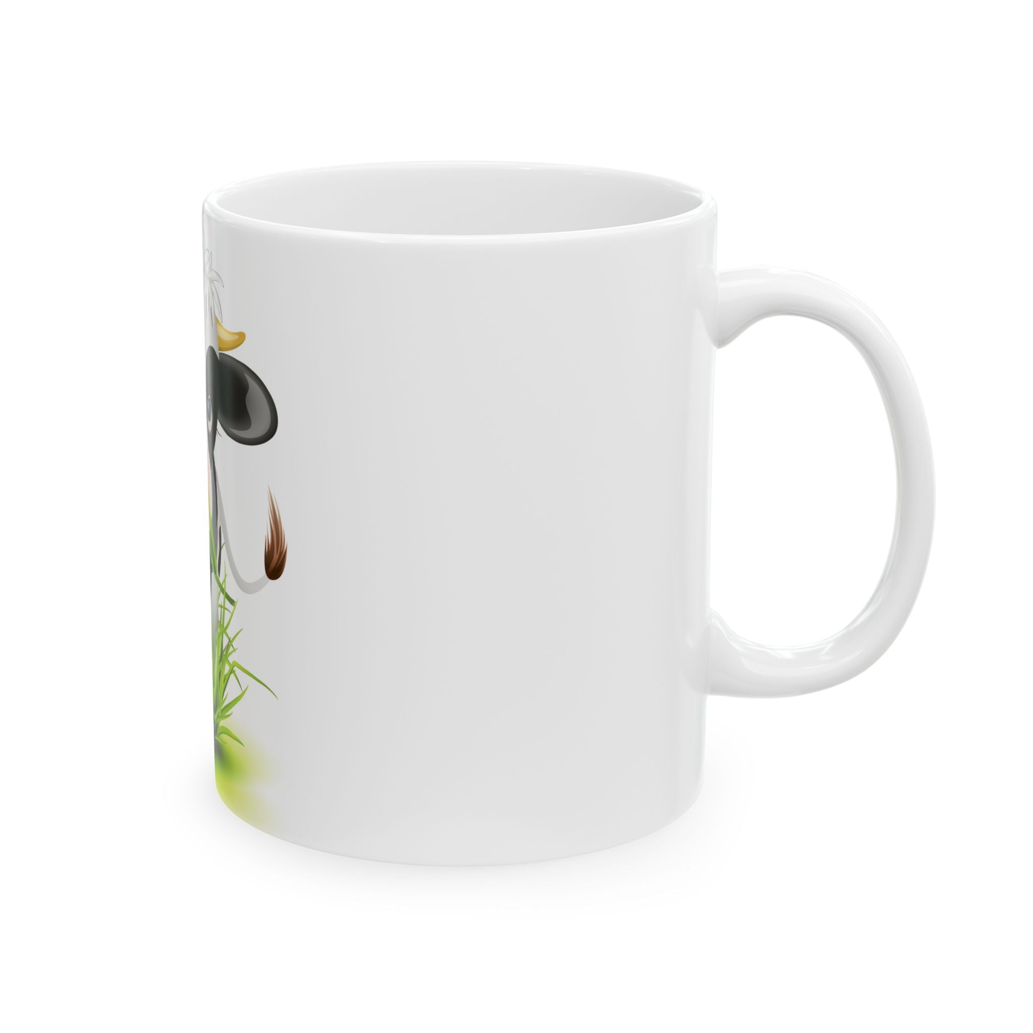 Cute Cow Ceramic Mug – 11oz & 15oz Coffee Cup with Daisy
