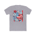 Smiley Flag Daisy T-Shirt — Patriotic Floral USA Tee for 4th of July