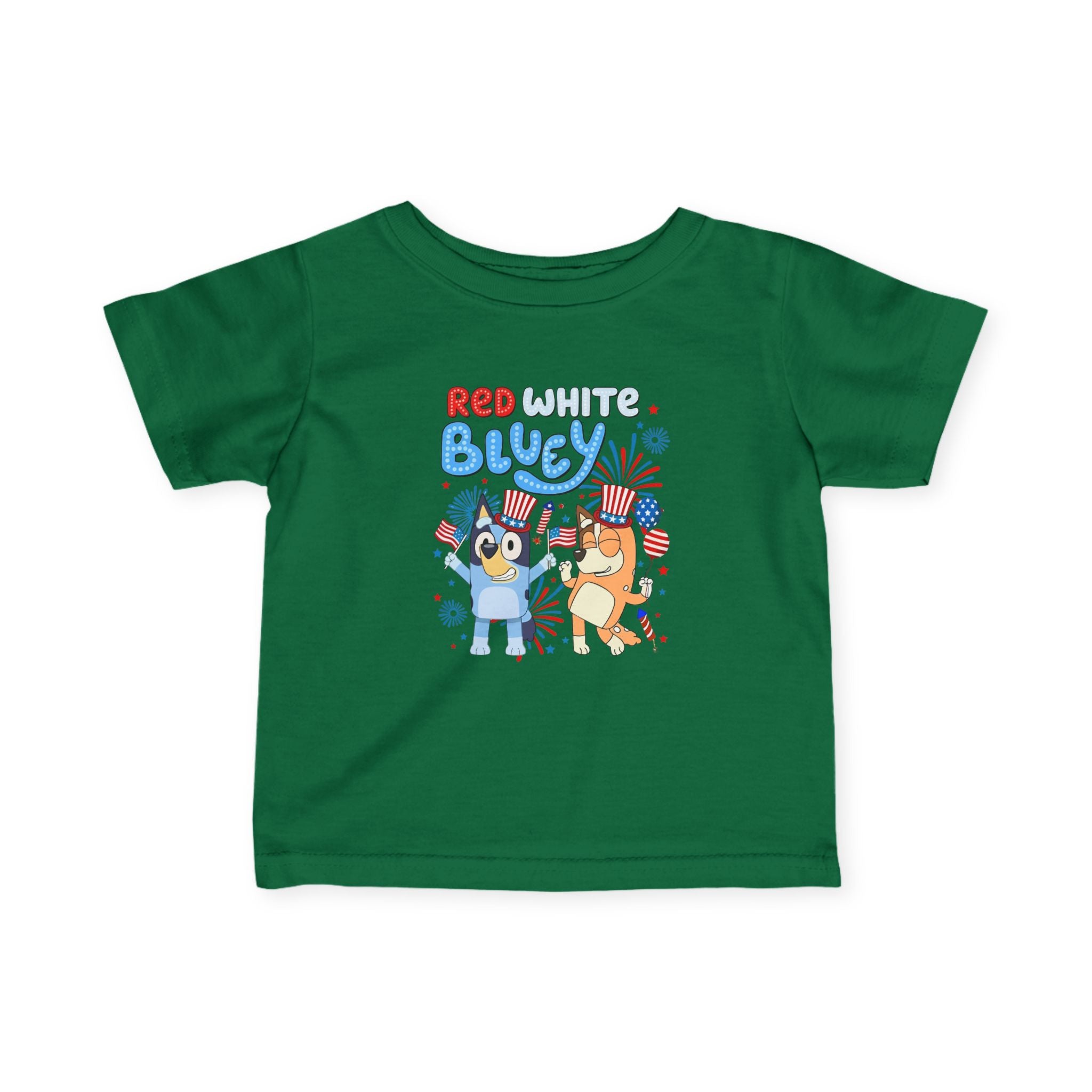 Infant Tee — "Red White & Bluey" Cute 4th of July Baby Shirt