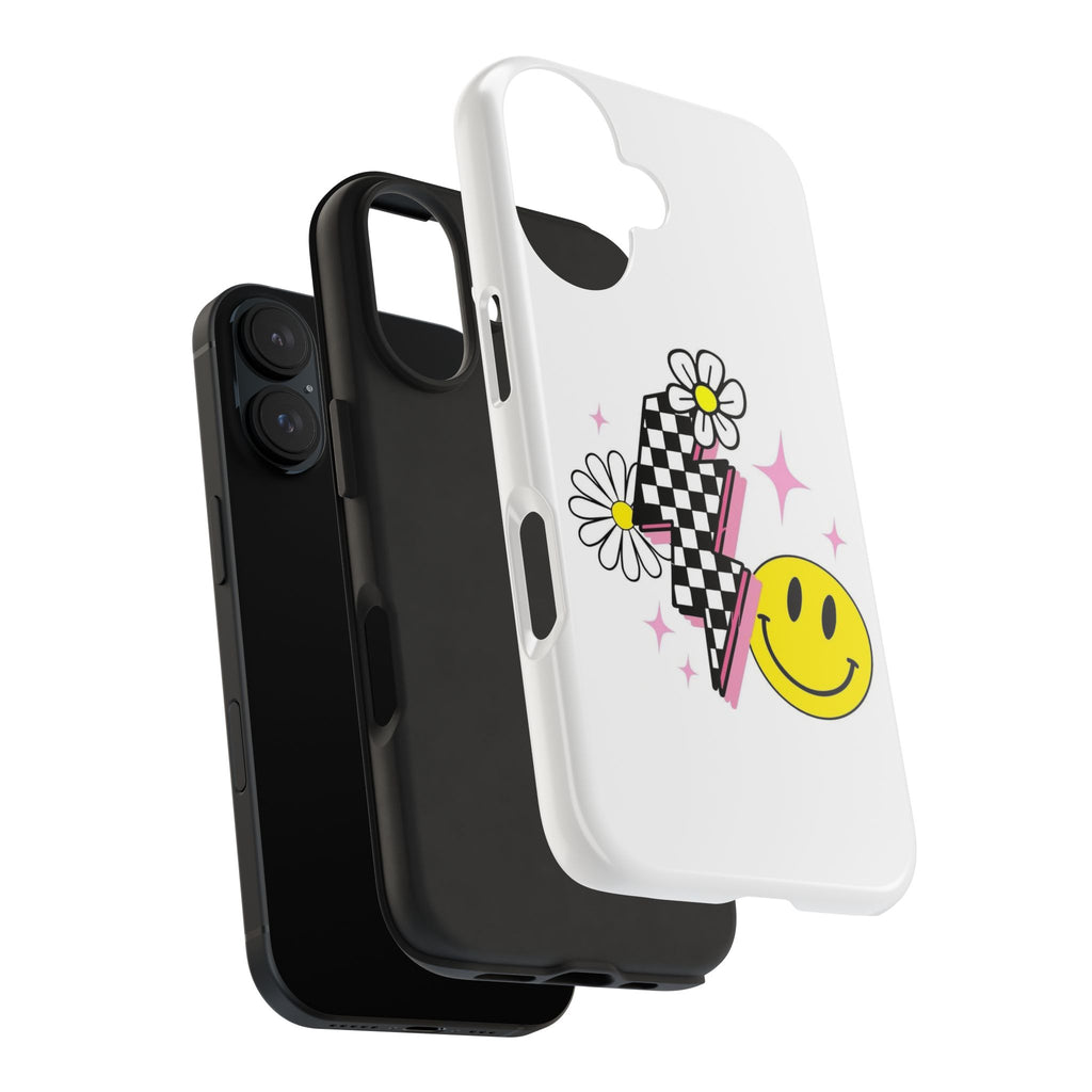 Retro Smiley Checkerboard Tough Phone Case — Daisy Lightning Design