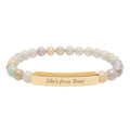 Engravable Natural Stone Stretch Bar Bracelet — Personalized Beaded Bracelet