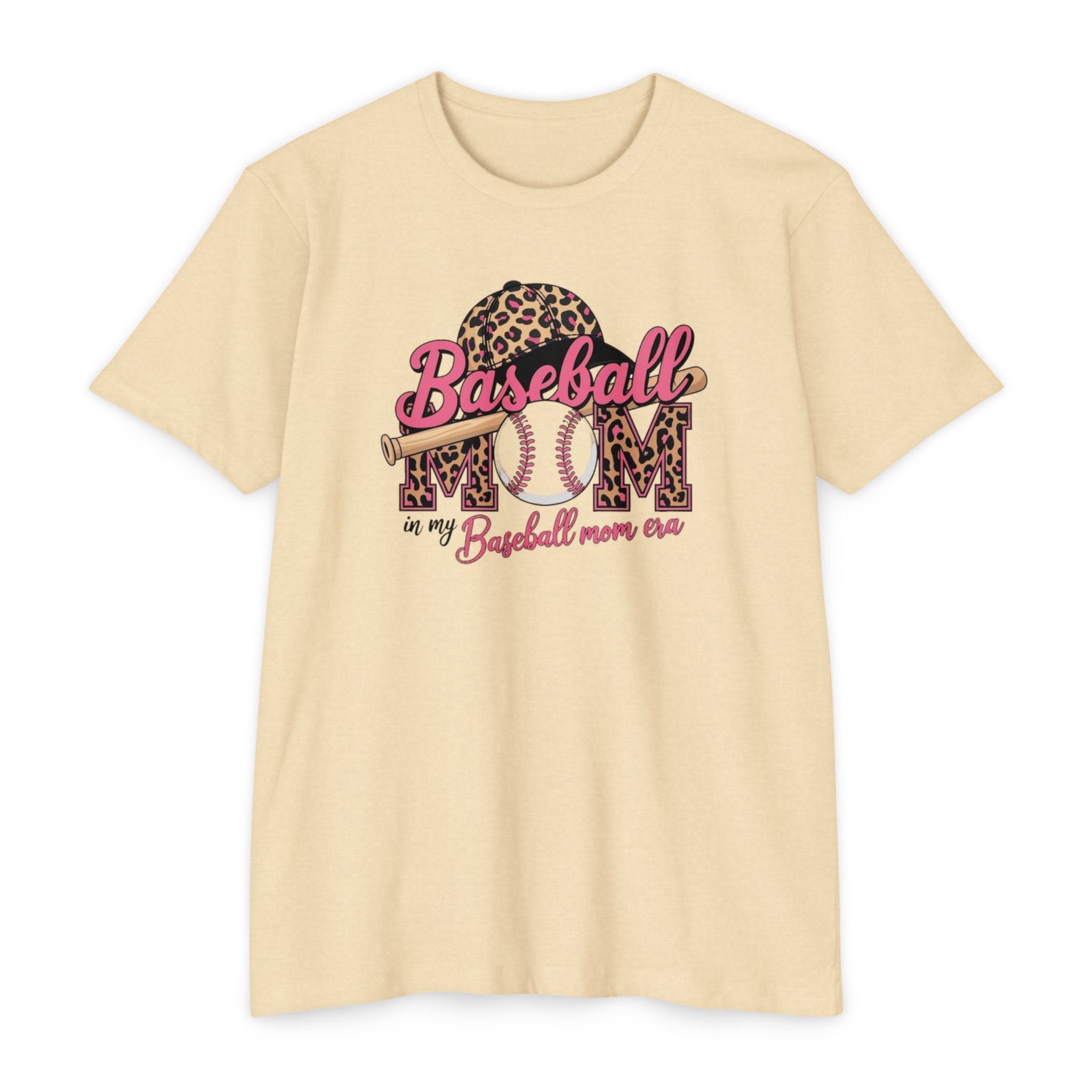 Baseball Mom Leopard Graphic T-Shirt — "Baseball Mom of my Baseball Mom Era"