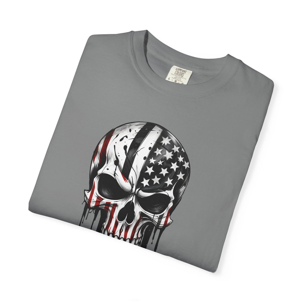 American Flag Drip Skull T-Shirt