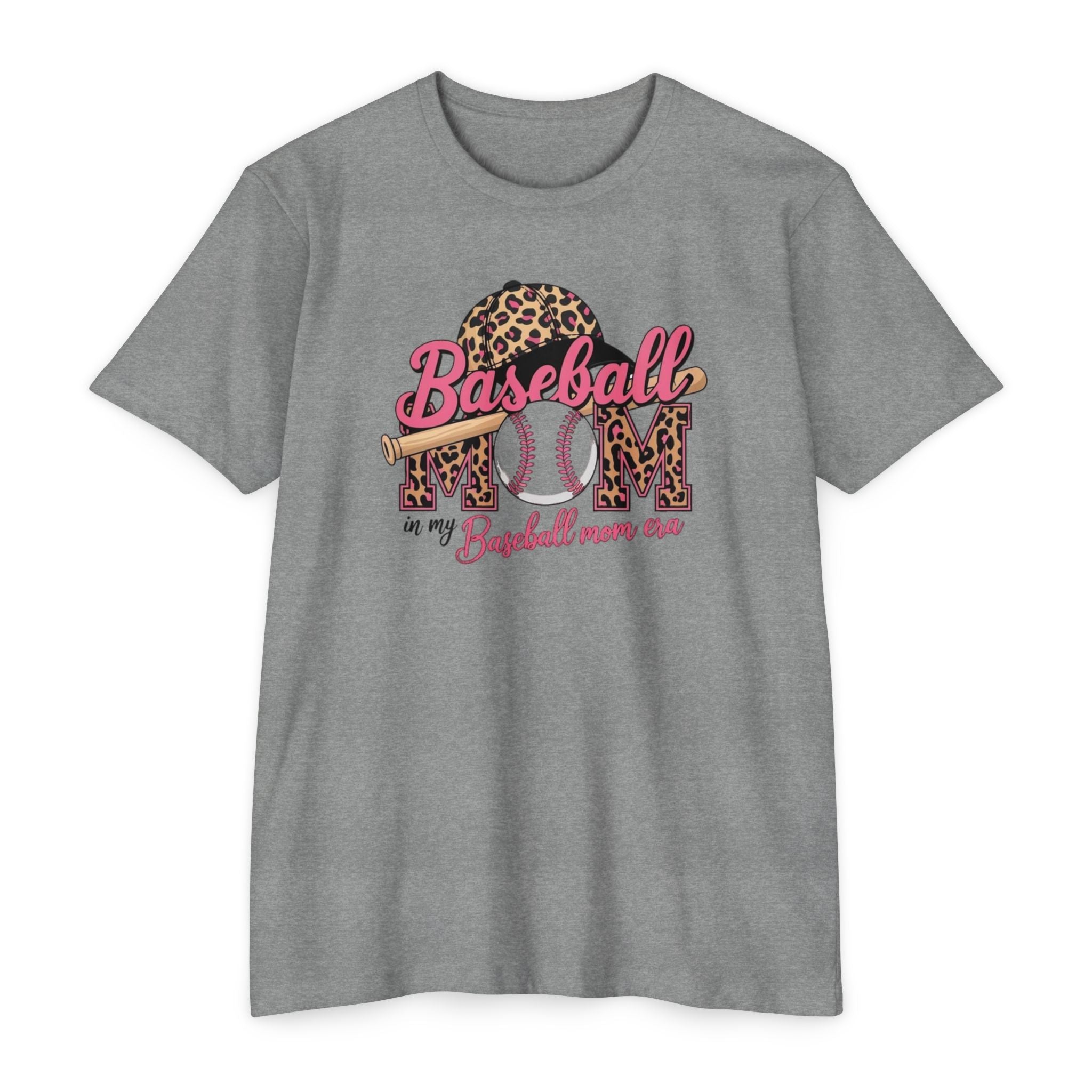 Baseball Mom Leopard Graphic T-Shirt — "Baseball Mom of my Baseball Mom Era"