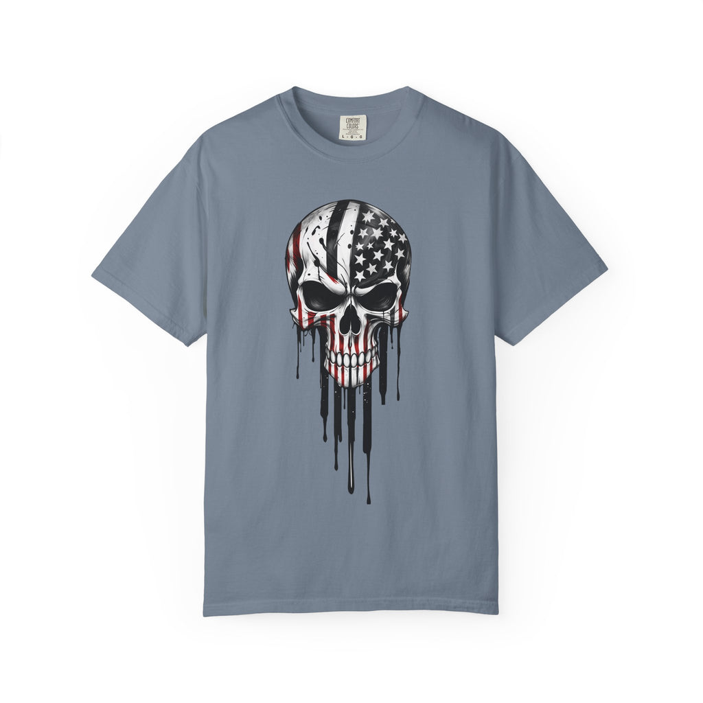 American Flag Drip Skull T-Shirt