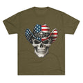 American Flag Skull Tee — Patriotic Cowboy Skull T-Shirt