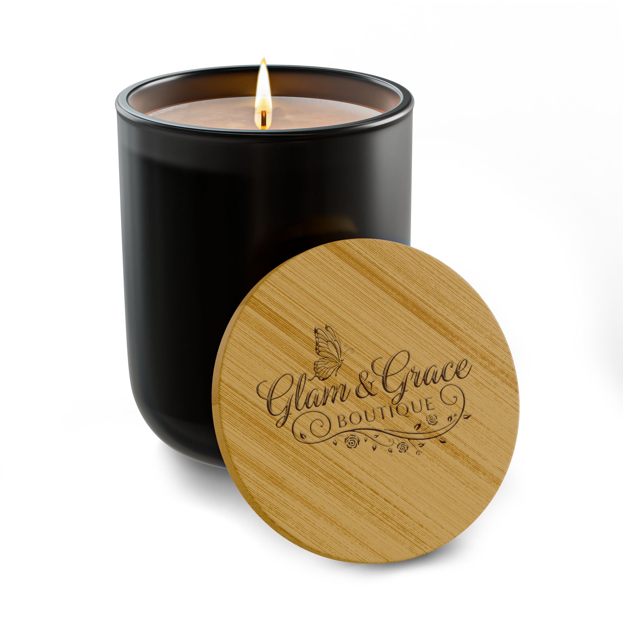 Engraved 14oz Scented Soy Candle — Bamboo Lid Aromatherapy Gift