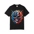 Patriotic Flame Skull T-Shirt — American Flag Skull Graphic Tee