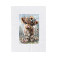 Cute Highland Calf Velveteen Plush Blanket — Floral Crown Baby Cow Throw