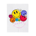 Happy Daisy Smiley Velveteen Plush Blanket