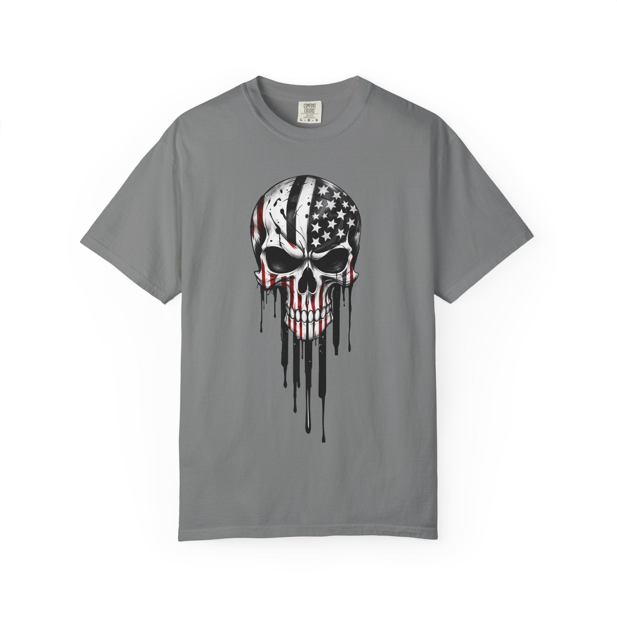 American Flag Drip Skull T-Shirt
