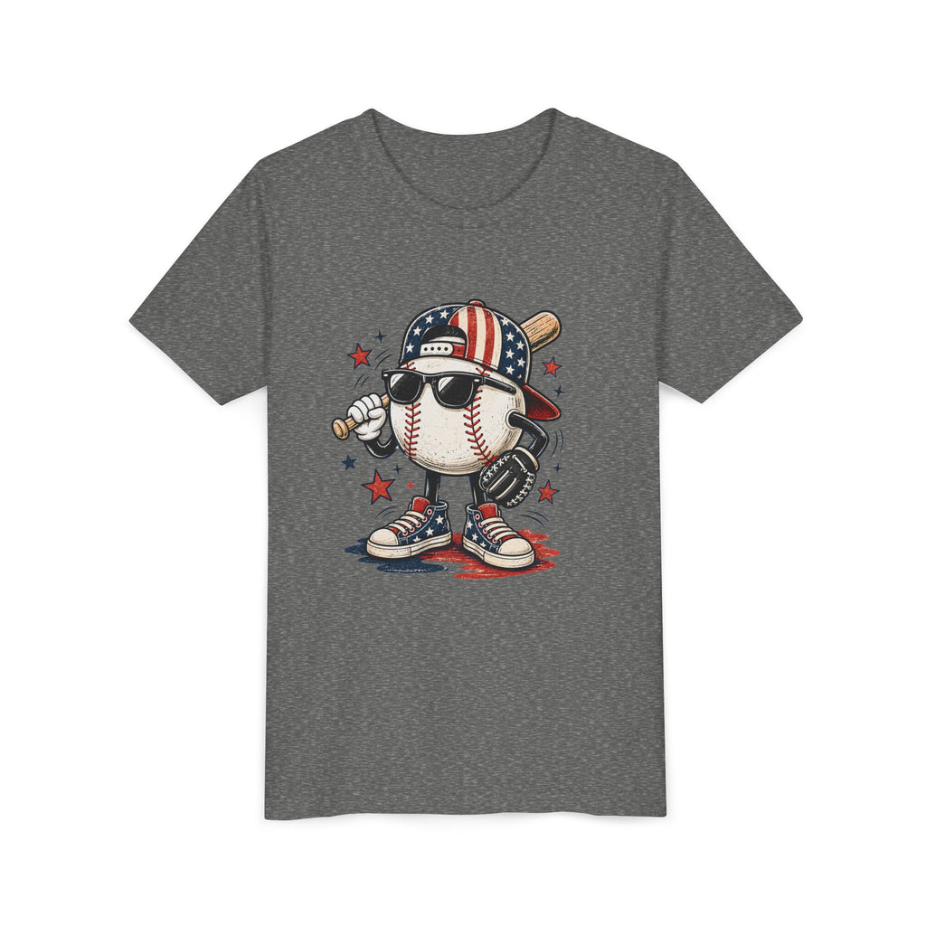 Patriotic Cool Baseball Character Youth Tee