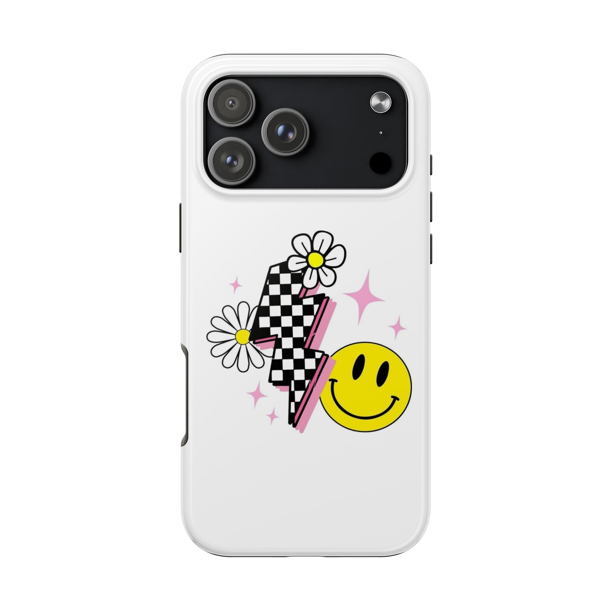 Retro Smiley Checkerboard Tough Phone Case — Daisy Lightning Design